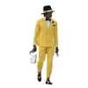 Men's Suits Fashion Yellow Men Terno Double Breasted Peaked Lapel Regular Outfits Formal Party 2 Piece Jacket Pants Slim Fit Hombres