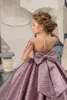 女の子のドレス結婚式のための紫色のフラワードレス