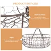 Dinnerware Sets Snack Basket Fruit Serving Plate Storage Oval Tray Iron Burger Black Decorative Fast Wire