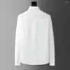 Men's Casual Shirts Luxury Rhinestone Flowered Men High-quality Long Sleeve Business Dress Social Party Streetwear Clothing
