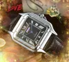 Popularny mody luksusowy ruch kwarcowy zegarki 40 mm męska sukienka Ultra cienki rzymski kwadratowy zegar Auto randka mężczyźni Ubierz bransoletę na rękę Montre de lukse prezenty