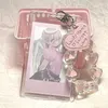 حاملي البطاقات Ins شفاف KPOP PO الإطار المفتاح سلسلة الكريستال الفراشة قلادة DIY إدراج POCARD POCARD HEART KEYRING IDILD