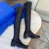Дизайнерские женские сапоги SW 5050 Высокие сапоги до бедра на низком каблуке Высококачественная эластичная обувь из искусственной замши Woman Stuart Avenue City Сапоги выше колена Weitzman Сапоги до колена 4,5 см