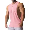 Men's Polos 2023 Vest Foreign Trade Muscle Men Sports Leisure Solid Color Sleeveless Waistcoattt-shirt