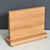 Portaoggetti da cucina Supporto magnetico a doppio lato in legno Blocco di bambù ecologico Forte supporto per gadget con magnete