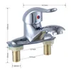 Bathroom Sink Faucets Wash Basin Faucet Set Deck Mounted Mixer Toilet Kitchen Double Hole Cold Water Mixing Valve Tap