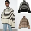 Kadın Sweaters Totem*E Annecy Womens Sweater Yüksek Boyun Yün Klasik Stripe Suplice Triko Sarkık Top Kış 231027