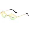 Cheap Party Glasses Rimless Lip Sunglasses Women Catwalk Show Fashion Sun Glasses Party Funny Eyeglasses 11 Colors Wholesale