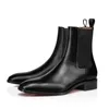 2024 남성 부츠 Luxury Designer Men Fashion Boots Red Bottoms  Over The Knee Martin Boot Mens Office Booties