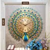Orologi da parete Pavone creativo Adesivi 3D Decorazioni per la casa Decorazioni Soggiorno Ornamento Orologio digitale