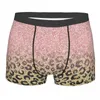 Mutande Humor Boxer Oro rosa Glitter Pantaloncini leopardati neri Mutandine Intimo uomo traspirante Per Homme S-XXL