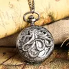 Pocket Watches Vintage Hollow Octopus Flip Watch Fashion Unisex Quartz Necklace Metal Clock For Men Retro Stylish Women