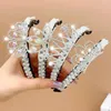 Hair Accessories Kids Headwear Princess Pearl Lovely Crystal Claw High Ponytail Fixed Artifact Children's Crown Bun Clip Crab
