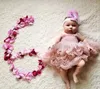 Dziewczyna sukienki dziewczyny urocze tutu Baby Pink Princess Party Bez rękawów Pasek Ruffle Summer Bubble Sukienka 1-6y