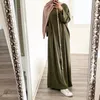 Vêtements ethniques Robes de femmes musulmanes malaisiennes 2023 Automne Solide Patchwork Paillettes Noir Kaftans Pull à manches longues Islamique Abaya Lady