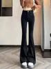 Women's Jeans Y2K High Waisted Double Button Slim Pants Fit Elastic Flared Are Fashionable Casual SlimTall Pantalones