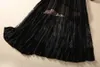 2023 outono preto fita laço laço chiffon vestido manga longa lapela pescoço painéis floral renda midi vestidos casuais s3o261026