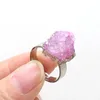 Cluster Rings Natural Stone Crystal Bud Agate Irregular Ring For Jewelry MakingDIY Accessories Healing Gems Charm Gift Wedding Party 1PC