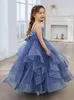 Girl Dresses Princess Ruffles Flower Suspenders Tulle Kids Birthday Party Ball Gown Beauty Pageant First Communion Dress