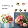 Decorative Flowers Peony Artificial Flower Fake Bouquet Multi-Heads Home Party Outdoor Bridal Household Holding Blue