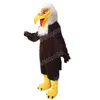 Costume de mascotte d'aigle marron foncé d'Halloween, personnage de thème animé de dessin animé de qualité supérieure, taille adulte, fête de Noël, tenue de publicité extérieure