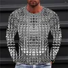 T-shirt da uomo T-shirt grafica sfumata girocollo abbigliamento abbigliamento stampa 3D outdoor quotidiano manica lunga stilista vintage