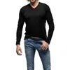 Men's T Shirts Fashion Autumn Casual Long Sleeve Round Neck Solid Color Shirt Tee Men For Pack Cotton