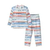 Men's Tracksuits Colorful Stripes Long-Sleeved Pajama Set With Cotton Flannel Men Pants And Long Sleeve