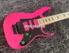 UV777 Universe 7 String Vai Pink Electric Guitar HSH Pickups, Floyd Rose Tremolo Locking Nut, Disppinger Pyramid Inlay, Black Hardware