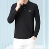 Designer polo shirt men t shirt tops New Polo collar solid color long sleeved T-shirt with classic letters on the chest Luxury high-end business casual men's Polo shirt