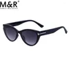 Óculos de sol 2023 Mulheres Cat Eye Personalizado Pequeno Quadro UV Resistente Óculos Retro Gradiente Metal T-Em Forma Sunnies Gafas