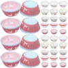 Einwegbecher, Strohhalme, 500 Stück, weihnachtliche Cupcake-Backhalter, lebensmittelechtes Papier, Muffinverpackungen für Kuchen