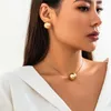 Ailodo – ensemble collier et boucles d'oreilles Punk, grande boule en plastique, pendentif, bijoux pour femmes, minimaliste, fête de mariage, cadeau pour filles