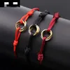 Bracelet de mode bracelet de luxe corde rouge pour femme bijoux de créateur plaqué or 18 carats or rose argent 3 anneaux marque trinité bijoux de mode cadeau d'anniversaire