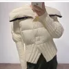 Trenchs de femmes manteaux 2023 hiver grand revers blanc vers le bas parka manteau élégant bureau dame veste femme bouffante femme coupe-vent vêtements d'extérieur