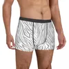 Cuecas boxer moderno cinza branco zebra padrão shorts calcinha briefs roupa interior masculina textura de pele animal para homme S-XXL