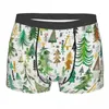 Underpants Pines And Spruces Forest Christmas Trees Decorations Pattern Red Green Panties Shorts Boxer Briefs Male Underwear