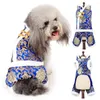 Hundkläder förtjockas shu bomull sammet xiangyun rik blomma fyrbenad husdjur tang dräkt mode förtjockad plysch varma leveranser