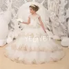 Girl Dresses Beautiful Ivory And Gold Special Occasion Lace Flower Dress Wedding Birthday First Communion Pageant Party