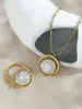 Collana Orecchini Set Peri'sbox Mix Oro Argento Placcato Moneta Greca Romana Anello Pendente Donna Acciaio Inossidabile Gioielli con Medaglione Appannamento Libero