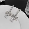 Boucles d'oreilles mode coréenne lumière luxe en argent Sterling gland géométrique carré diamant haut sens femme Simple arc sauvage