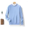 Men's Sweaters Autumn And Winter Sweater Semi-Turtle Neck Long-Sleeved Pullover Business Casual Plus Size Knitted Warm Top.