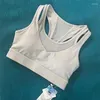 Traje de yoga QUMOR Ropa interior deportiva para mujeres sin malla con aros Chaleco en forma de I de alta resistencia Fitness Push-up Bra