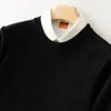 Men's Sweaters Autumn/Winter Korean Cashmere Cold Top Solid Round Neck Pullover Casual Soft Sweater Wool Knitted Clothing