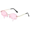 Lunettes de soleil goutte à goutte larmes marque Designer sans monture goutte d'eau femmes Cool lunettes de soleil 11 couleurs en gros