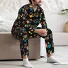 Men's Tracksuits Dog Long-Sleeved Pajama Set With Cotton Flannel Men Pants And Long Sleeve