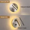 Topoch vägglampor för sovrumslampa integrerad bakgrundsbelysning 6w och läsning ljus 2W dubbel växlad matt svart/vit/nickel horisontellt eller vertikalt monterad heminredning