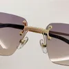 MENS OCH WOMENS Square Cut Frameless Designer Solglasögon Metal Frame CT0450S Luxury Gradient Lunettes de Soleil Driving Beach Party kommer med en originallåda