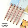 Personalized Rose Gold Ballpoint Pens Custom LOGO Engraved Name Gifts TouchScreen Office Signature Accessories School Stationery