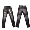Lila Jeans, Herren-Designer-Jeans, Denim-Hose, schwarze Hose, hochwertige Stickerei, Steppung, zerrissen für Trendmarke, Vintage-Hose, Herren-Falte, schmale, dünne Mode